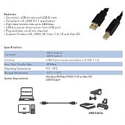 CABLU USB LOGILINK pt. imprimanta, USB 2.0 (T) la USB 2.0 Type-B (T), 10m, black, 