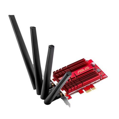 ASUS AC3100 Dual-Band PCIe Wi-Fi Adapter, PCE-AC88, 802.11 b/g/n/ac :downlink up to 1000 Mbps, uplink up to 1000 Mbps (20/40MHz)802.11 a/n/ac : downlink up to 2167 Mbps, uplink up to 2167 Mbps(20/40/80MHz), 2.4 GHz/5 GHz, AC3100 ultimate AC performance : 1000+2167Mbps, 4* R SMA Antenna_1