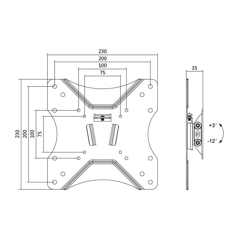 SUPORT de perete LOGILINK, pt 1 TV/monitor plat, diag. max 42 inch, inclinare, max 25 Kg, 