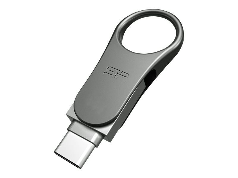 Silicon Power Mobile C80 USB flash drive 32 GB USB Type-A / USB Type-C 3.0 (3.1 Gen 1) Titanium