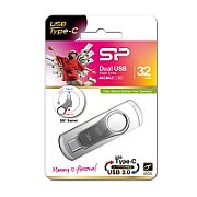 Silicon Power Mobile C80 USB flash drive 32 GB USB Type-A / USB Type-C 3.0 (3.1 Gen 1) Titanium