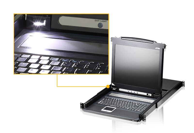 ATEN CL1016M-ATA-AG CL1016 LCD 17 KVM Switch 16 ports PS/2-USB Keyboard/Touchpad 1U Rack_4