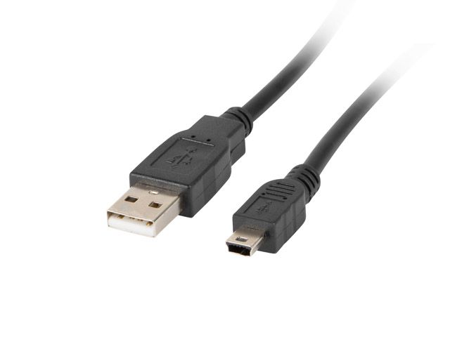 LANBERG USB CABLE 2.0 MINI AM-BM5P 1.8M, BLACK CA-USBK-10CC-0018-BK