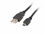 LANBERG USB CABLE 2.0 MINI AM-BM5P 1.8M, BLACK CA-USBK-10CC-0018-BK