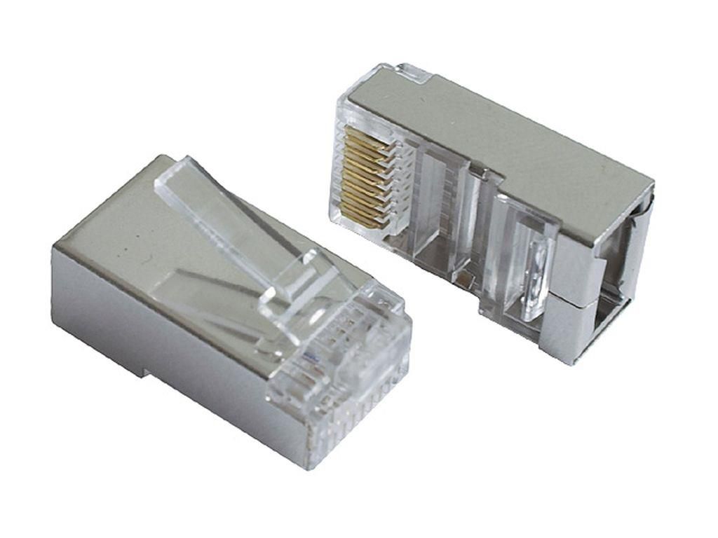 MUFA RJ-45  pt. cablu FTP, SFTP, Cat5e, RJ-45 (T), ecranat, plastic cu metal, 10 buc, 
