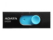 MEMORIE USB 2.0 ADATA 32 GB, retractabila, carcasa plastic, negru / albastru, 