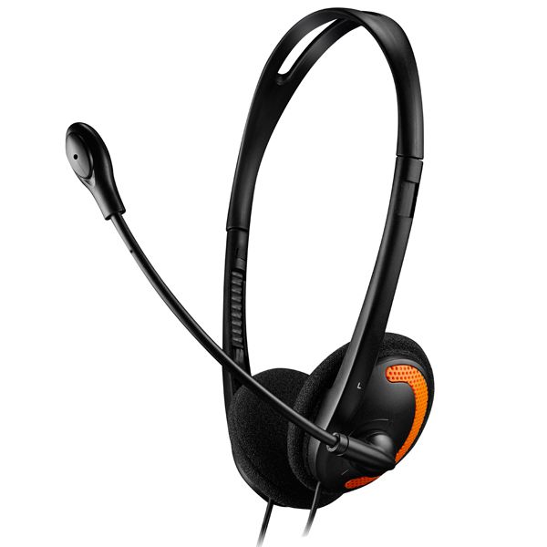 CANYON PC headset with microphone, volume control and adjustable headband, cable length 1.8m, Black/Orange, 163*128*50mm, 0.069kg_1