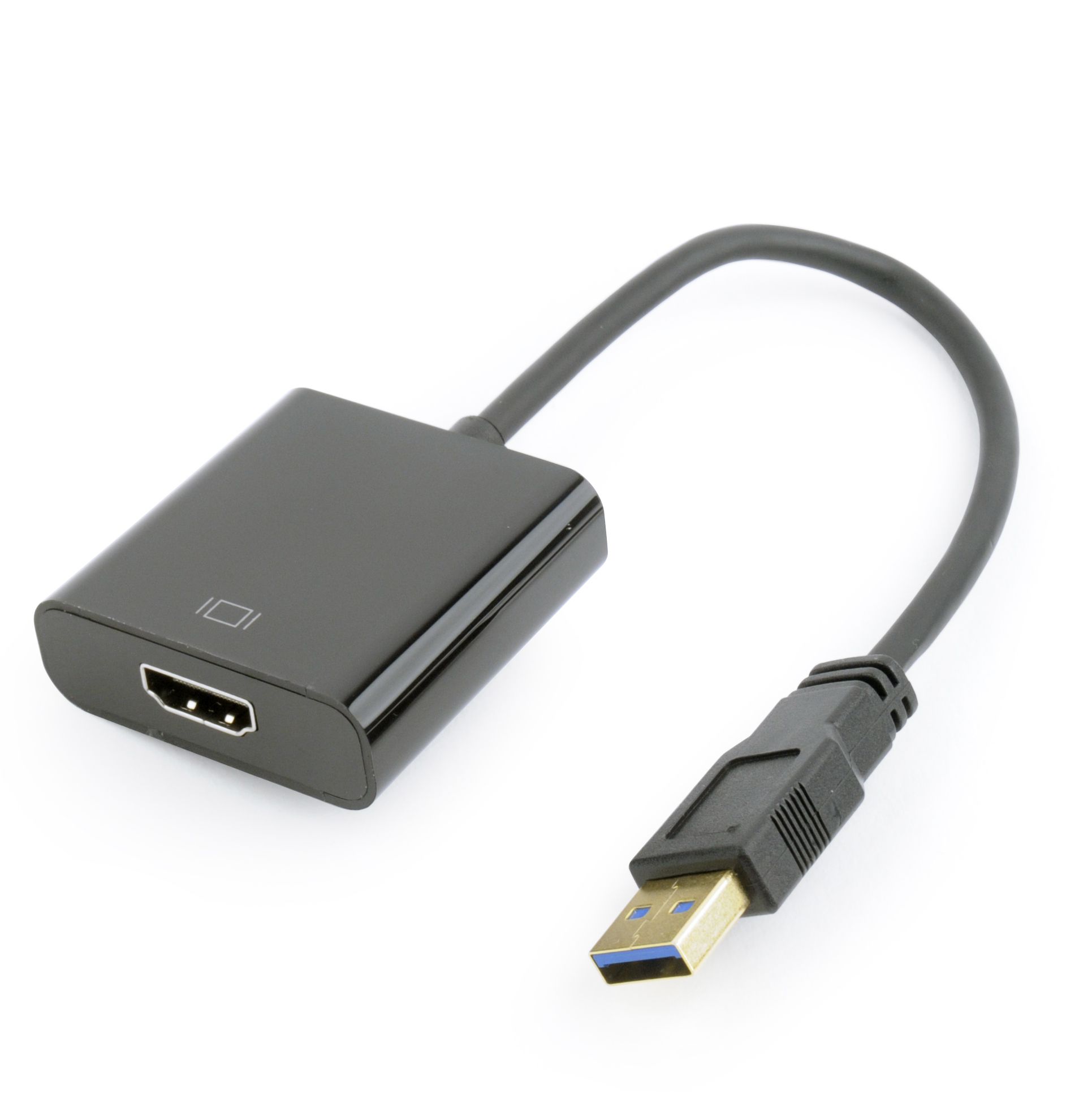 CABLU video GEMBIRD, adaptor USB 3.0 (T) la HDMI (M), 15cm, rezolutie maxima Full HD (1920 x 1080) la 60Hz, negru, 