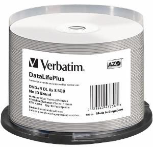 VERBATIM 43754 Verbatim DVD+R DL spindle 50 8,5GB 8x WIDE THERMAL PRINTABLE_1