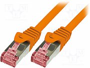 PATCH CORD S/FTP LOGILINK Cat6, LSZH, cupru, 0.25 m, portocaliu, AWG27, dublu ecranat 