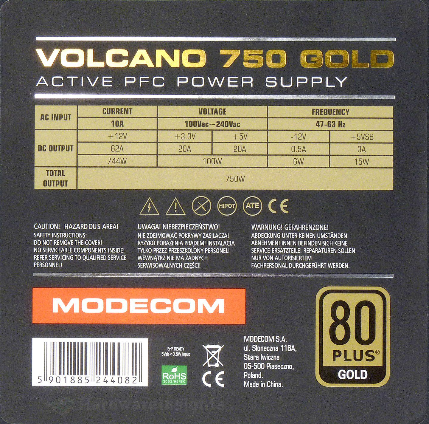 Modecom Volcano Gold power supply unit 750 W ATX Black_2