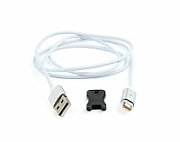 CABLU alimentare si date GEMBIRD, pt. smartphone, USB 2.0 (T) la Lightning (T) (conector magnetic), 1m, alb, 