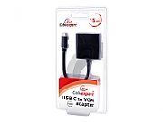 CABLU video GEMBIRD, adaptor USB 3.1 Type-C (T) la VGA (M), 15cm, rezolutie maxima Full HD (1920 x 1080) la 60Hz, negru, 