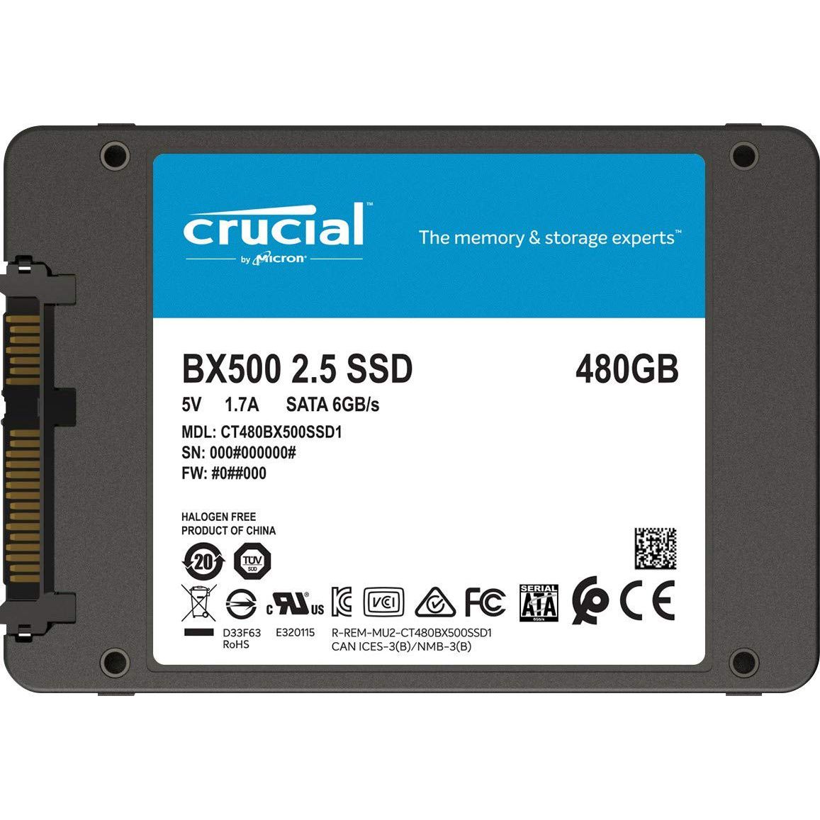 CRUCIAL BX500 480GB SSD, 2.5” 7mm, SATA 6 Gb/s, Read/Write: 540 / 500 MB/s_3