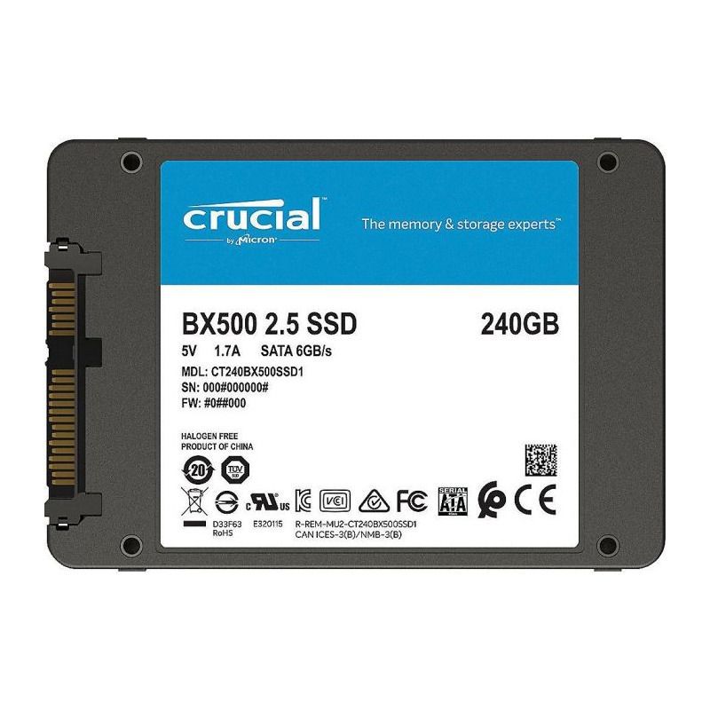SSD CRUCIAL, BX500, 240 GB, 2.5 inch, S-ATA 3, 3D Nand, R/W: 540/500 MB/s, 