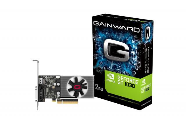 PLACA VIDEO GAINWARD NVIDIA GeForce GT 1030, 2 GB GDDR4 64 biti, PCI Express 3.0 x 8, HDMI, DVI, sistem racire aer activ, 