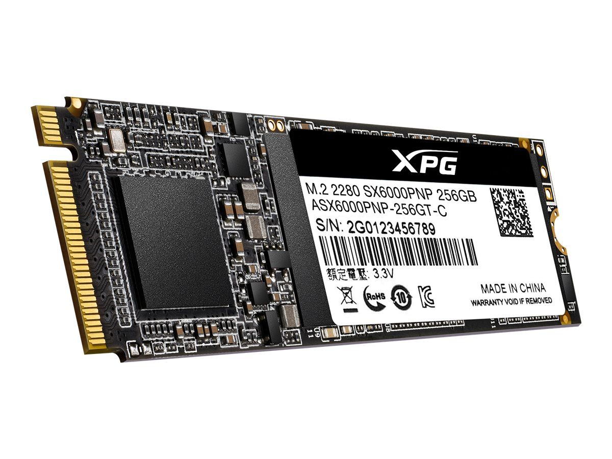 SSD ADATA, XPG SX6000 Pro,  256 GB, M.2, PCIe Gen3.0 x4, 3D TLC Nand, R/W: 2100/1200 MB/s, 