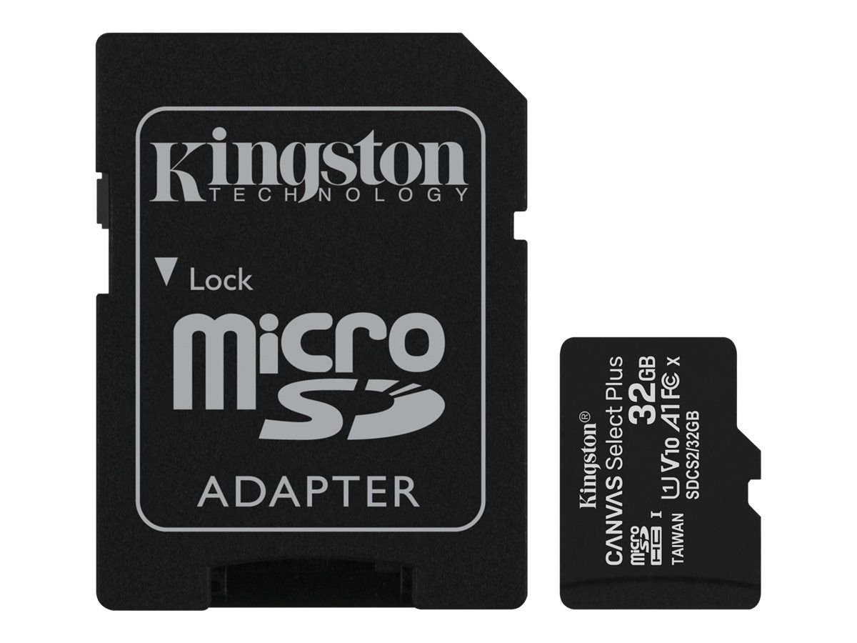 Kingston 32GB microSDHC Canvas Select Plus 100R A1 C10 Card + ADP EAN: 740617298680_1
