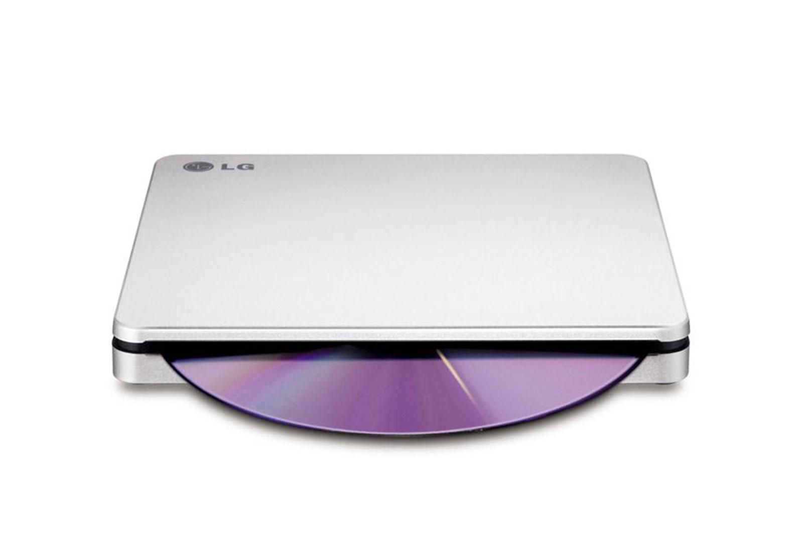 Ultra Slim Portable DVD-R Silver Hitachi-LG GP60NS6, GP60NS60 Series, DVD Write /Read Speed: 8x, CD Write/Read Speed: 24x, USB 2.0, Buffer 0.75MB, 144 mm x 137.5 mm x 14 mm._1