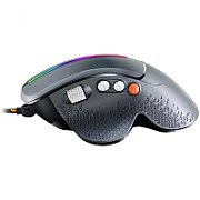 Wired High-end Gaming Mouse with 6 programmable buttons, sunplus optical sensor, 6 levels of DPI and up to 6400, 2 million times key life, 1.65m Braided USB cable,Matt UV coating surface and RGB lights with 7 LED flowing mode, size:123*81*53mm, 150g