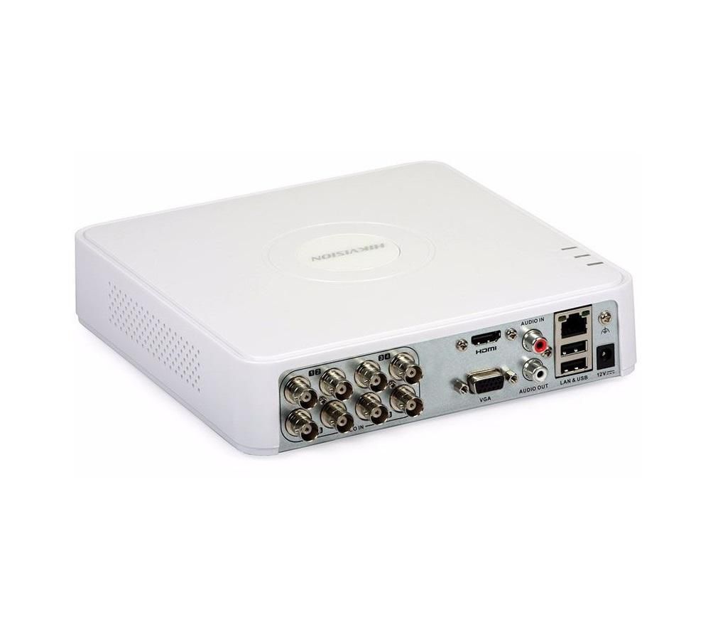 DVR HIKVISION, 8 canale, Slim Case,  capacitate max 10 TB de fiecare HDD, porturi HDMI | VGA | Retea RJ45 | USB 2.0 | USB 3.0 | Serial RS-485 | Alarm In | Alarm Out, 