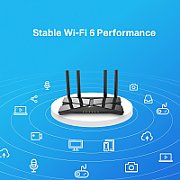 Wireless Router TP-LINK, AX10; 1.5 GHz Triple-Core CPU, 256 MB RAM, 16 MB Flash 1201 Mbps (5 GHz, 11ax), 300 Mbps (2.4 GHz, 11n), Standard and Protocol: IEEE 802.11ax/ac/n/a 5 GHz, IEEE 802.11n/b/g 2.4 GHz, 4× Fixed Omni-Directional Antennas, 1 × 1000/100/10 Mbps WAN Port, 4 × 1000/100/10 Mbps LAN_4