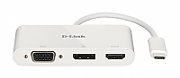 D-Link DUB-V310 3-in-1 USB-C Hub with HDMI, VGA and DisplayPort DUB-V310 ,1* USB-C connector , 1* HDMI Port, 1* VGA, 1* DisplayPort.