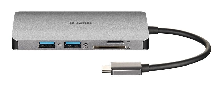 D-Link DUB-M420 USB-C to x2 SuperSpeed USB 3.0 ports, x1 HDMI, supports up to 4Kresolutions, x1 USB Type-C port with data sync and power delivery up to60W, x1 built-in USB Type-C cable connector, Weight 50G._2