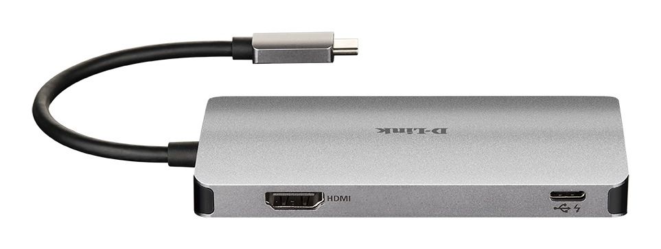 D-Link DUB-M420 USB-C to x2 SuperSpeed USB 3.0 ports, x1 HDMI, supports up to 4Kresolutions, x1 USB Type-C port with data sync and power delivery up to60W, x1 built-in USB Type-C cable connector, Weight 50G._3