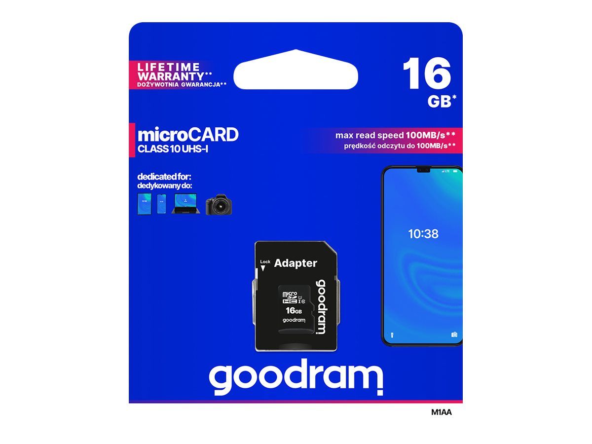 Goodram M1AA-0160R12 memory card 16 GB MicroSDHC Class 10 UHS-I_1