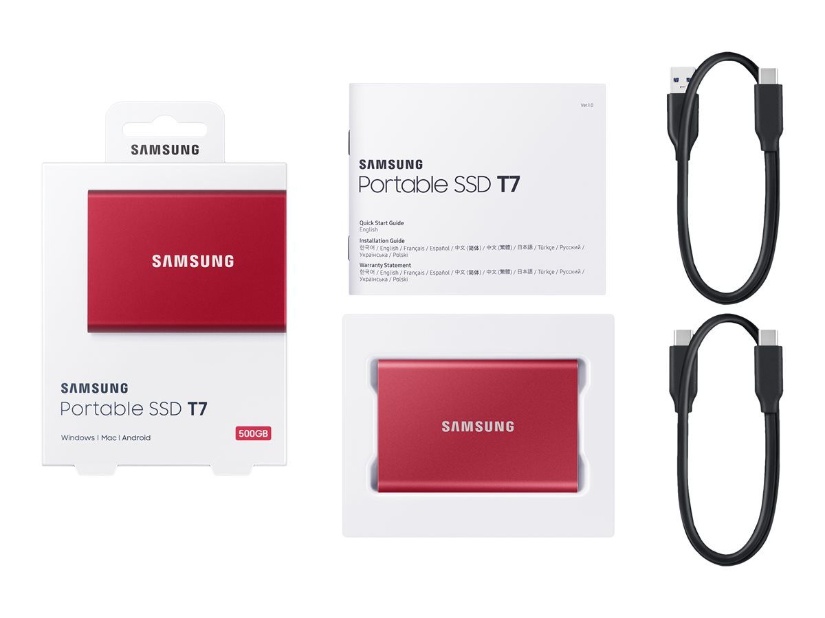 SAMSUNG Portable SSD T7 500GB extern USB 3.2 Gen 2 metallic red_1