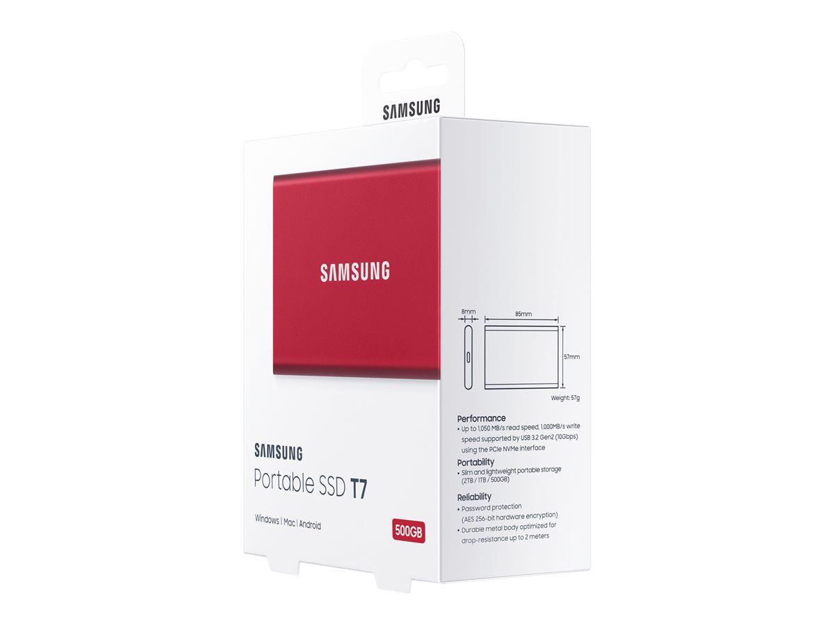 SAMSUNG Portable SSD T7 500GB extern USB 3.2 Gen 2 metallic red_5