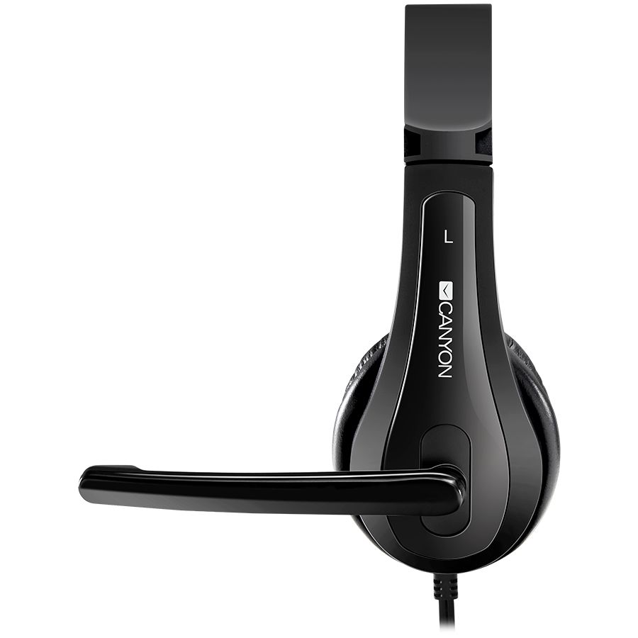 CANYON HSC-1 basic PC headset with microphone, combined 3.5mm plug, leather pads, Flat cable length 2.0m, 160*60*160mm, 0.13kg, Black_4