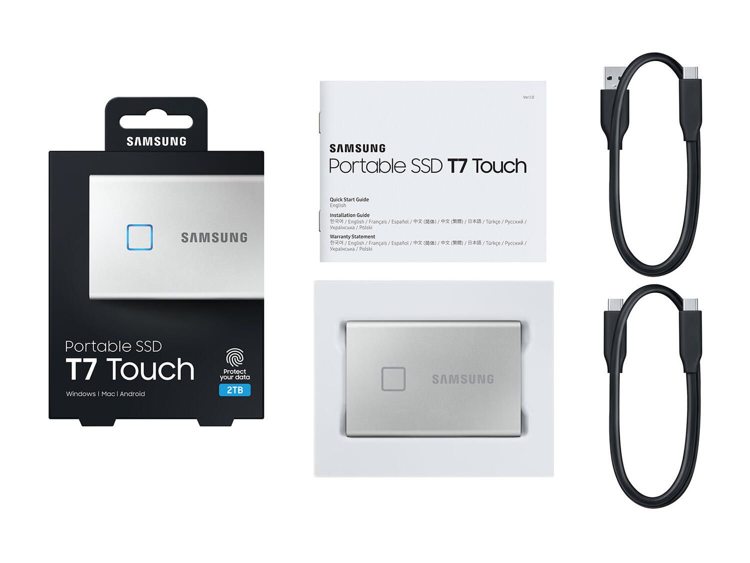 SAMSUNG Portable SSD T7 Touch 500GB extern USB 3.2 Gen.2 metallic silver_7