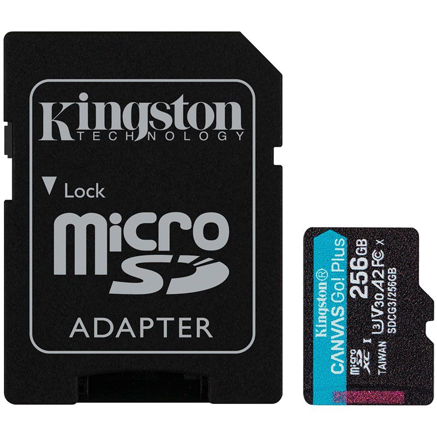 KINGSTON 256GB microSDXC Canvas Go Plus 170R A2 U3 V30 Card + ADP_1