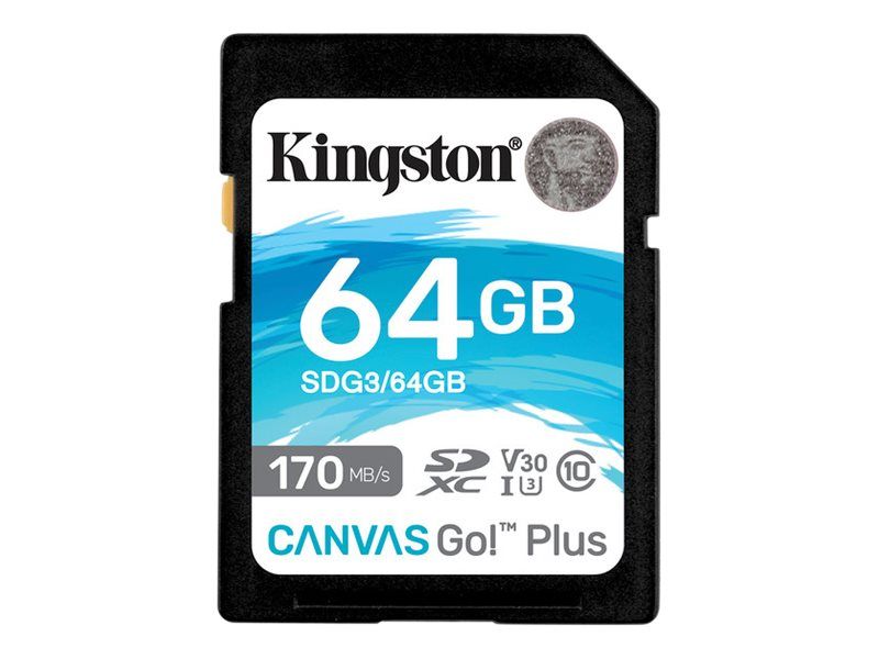 KINGSTON 64GB SDXC Canvas Go Plus 170R C10 UHS-I U3 V30_1