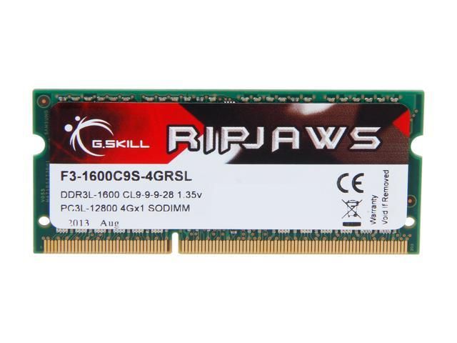 G.SKILL Ripjaws DDR3 4GB 1600MHz CL9 SO-DIMM 1.35V_3