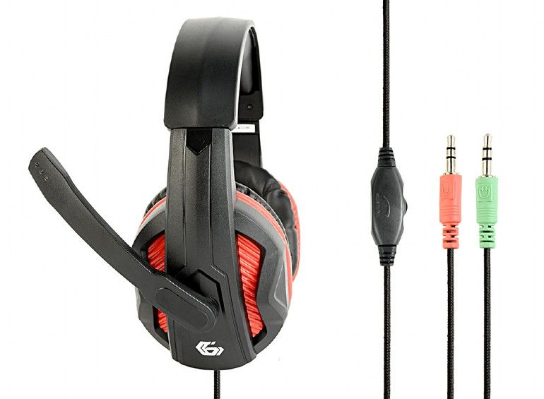 GEMBIRD GHS-03 Gaming headset with volume control matte black/red_2