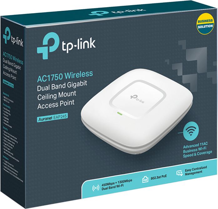 Wireless Access Point TP-Link EAP245, Gigabit Ethernet (RJ-45) Port *1(Support IEEE802.3at PoE), antene interne Omni 2.4GHz:3*4dBi/5 GHz:3*4dBi, AC1750 Dual Band (1300Mbps/450Mbps), Ceiling /Wall Mounting_2