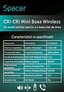 BOXA SPACER portabila bluetooth, Cri-Cri-BLU, RMS:  3W, control volum, acumulator 300mAh, timp de functionare pana la 2 ore, distanta de functionare pana la 10m, incarcare USB, BLUE, 