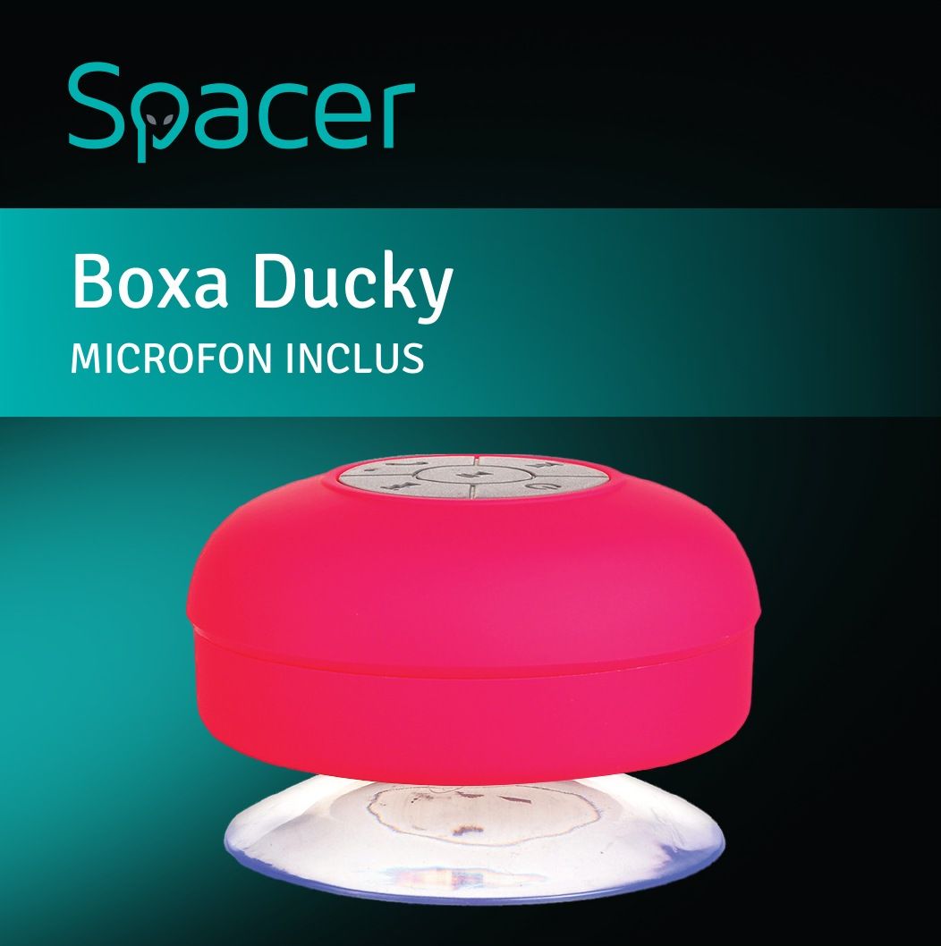BOXA SPACER portabila bluetooth, DUCKY-BLU, RMS:  3W, control volum, acumulator 300mAh, microfon incorporat, timp de funct. pana la 4 ore, distanta max. 10m, incarcare USB, BLUE, 