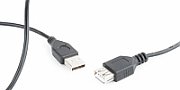 CABLU USB GEMBIRD prelungitor, USB 2.0 (T) la USB 2.0 (M), 3m, conectori auriti, negru, 