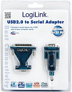 CABLU USB LOGILINK adaptor, USB 2.0 Type-C (T) la Serial DB9M (9-pin)(RS232)(T), 1.2m, negru, 