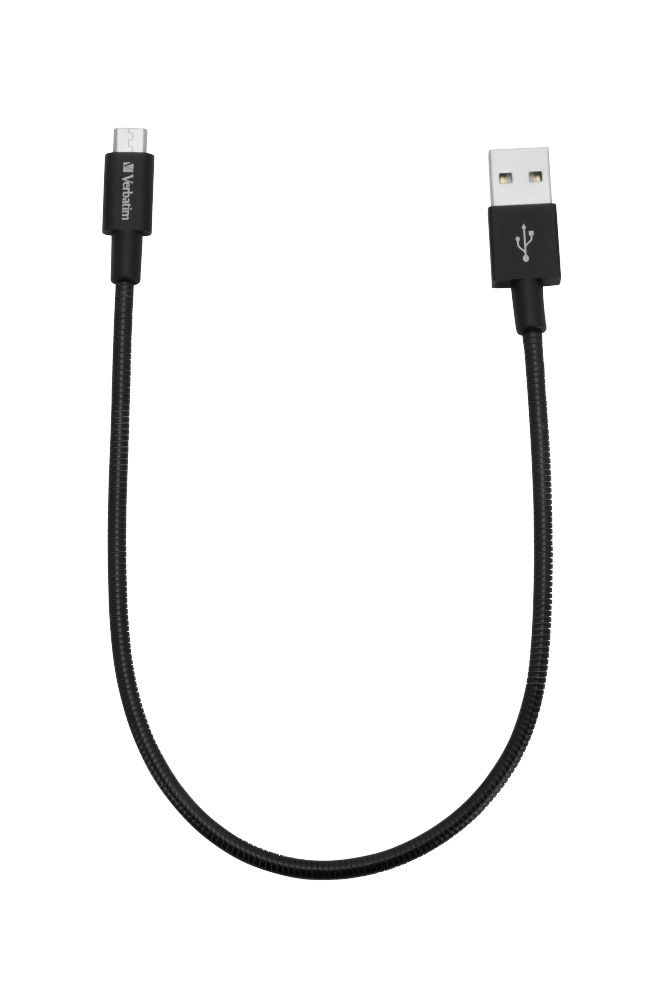 CABLU alimentare si date VERBATIM, pt. smartphone, USB 2.0 (T) la Micro-USB 2.0 (T), 30cm, premium, cablu metalic, negru, 