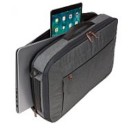 GEANTA &  RUCSAC CASE LOGIC, pt. notebook de max. 15.6 inch, 2 compartimente, buzunar frontal x 2, waterproof, poliester, negru, 