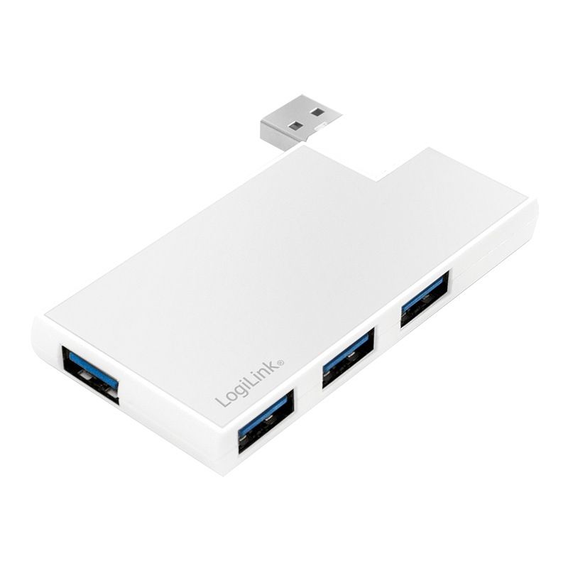 HUB extern LOGILINK, porturi USB: USB 3.0 x 4, conectare prin USB 3.2 Type C, cablu 0.1 m, argintiu, 
