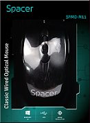 MOUSE  Spacer, PC sau NB, cu fir, USB, optic, 800 dpi, butoane/scroll 3/1, , negru, 