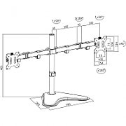 SUPORT de birou LOGILINK, pt 2 TV/monitor plat, curbat, diag. max 32 inch, rotatie, inclinare, pivotare, orizontala, verticala, totala, max 8 Kg x 2, 