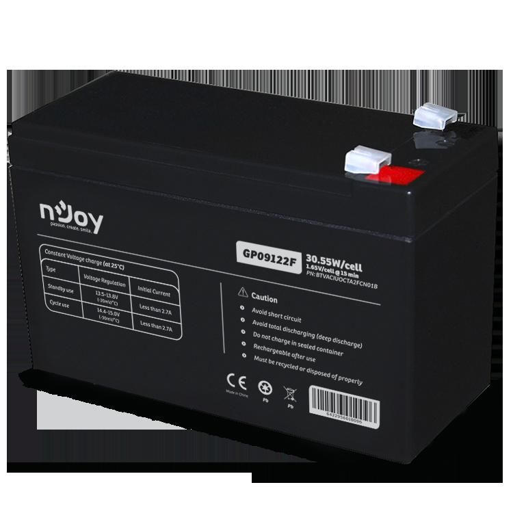 nJoy | BTVACIUOCTA2FCN01B | GP09122F | Baterie UPS  | 12 V | 9 A | Borne  F2 | 30,55 W | 151 x 65 x 94 mm_2