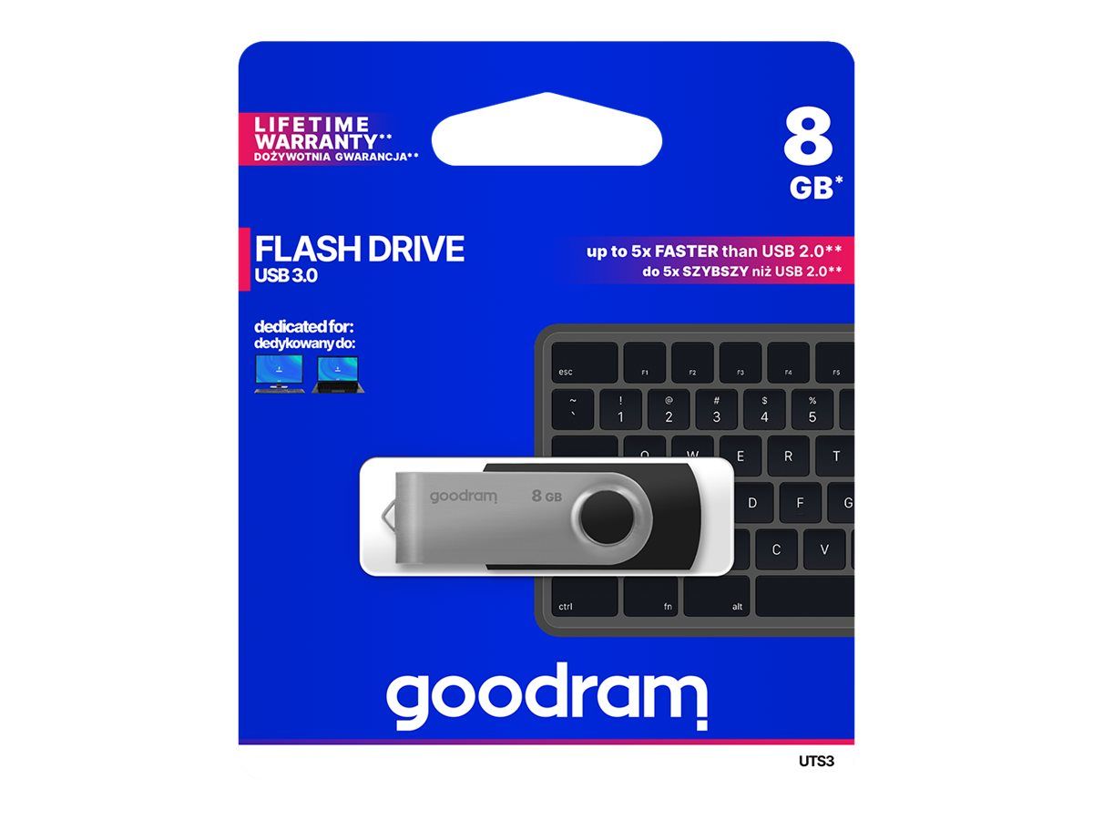 GOODRAM UTS3-0080K0R11 GOODRAM memory USB UTS3 8GB USB 3.0 Black_1
